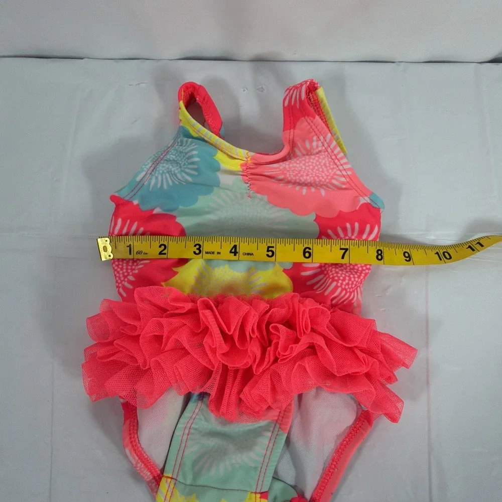 Cat‎ & Jack baby girl floral swimsuit 3-6 Mo pink tutu